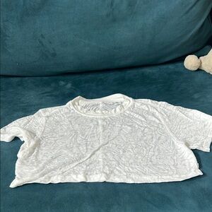 Lululemon White Textured Crop Top